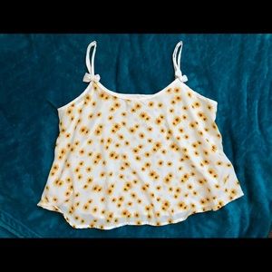White sunflower crop top